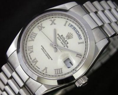 Rolex Daydate II Large size Roman Face Smooth Bezel Copy Watch A+